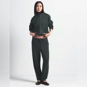 SKIMS 2 piece cotton fleece pant and zip hoodie set